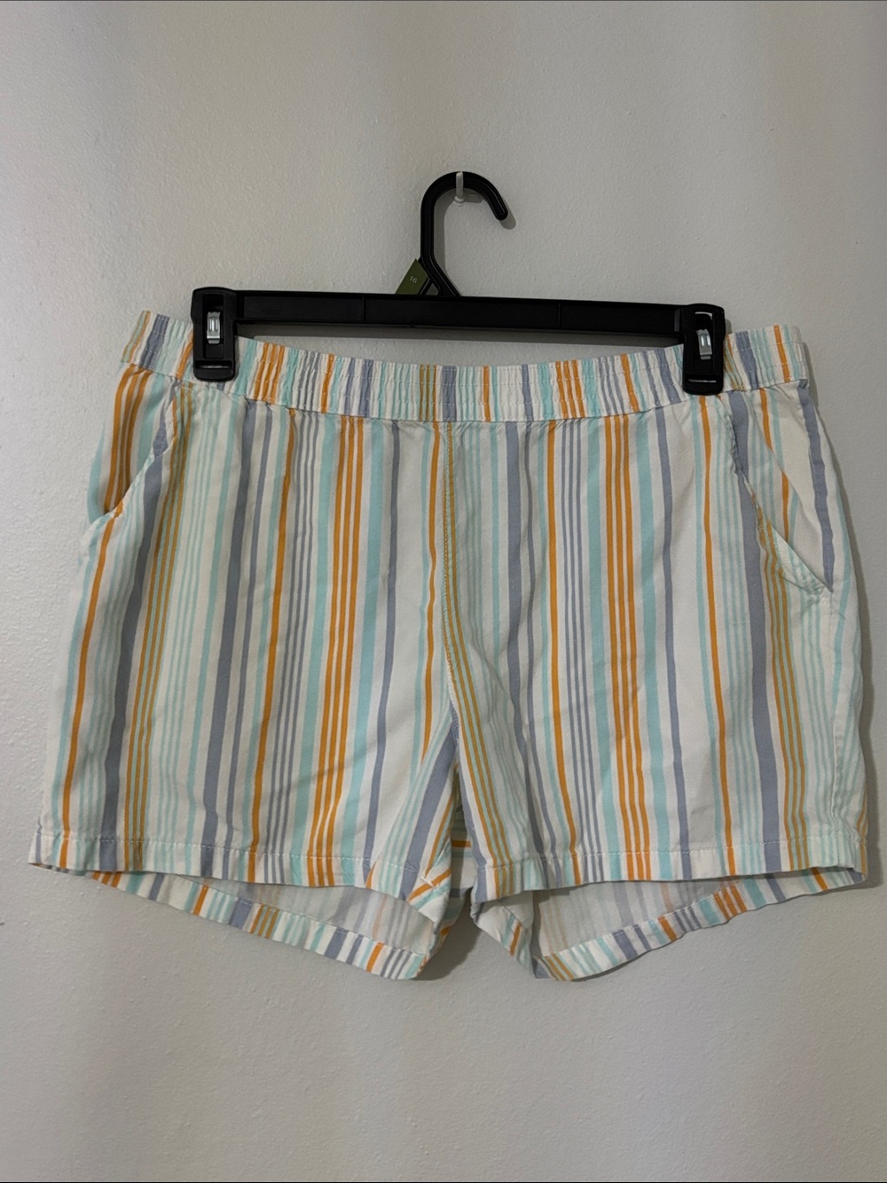 Serra Pastel Multistripe Women's Shorts in Yellow, Blue, Mint, Gray, and White